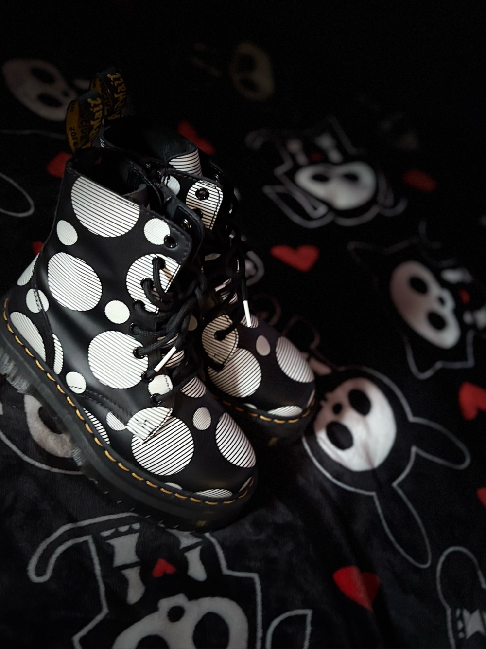 Black Polka Dot Doc Martens new